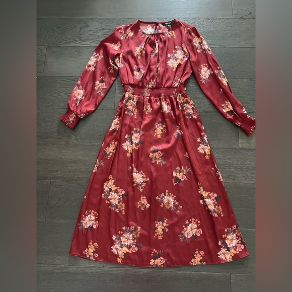 EverNew Shona shirred waist midi satin dress SZ 10 - Picture 2 of 12